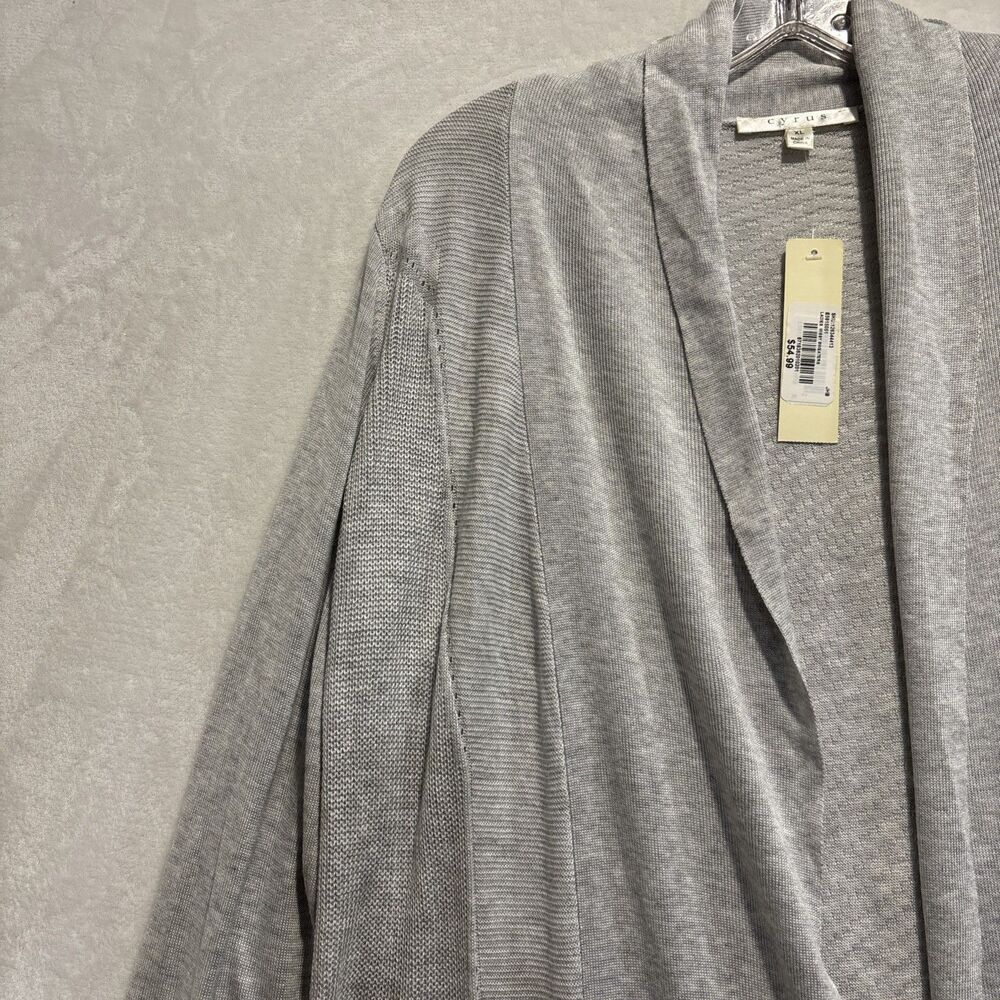 CYRUS Open Front Lightweight Viscose Knit Cardigan Women's Size XL Gray NWT - Picture 2 of 15